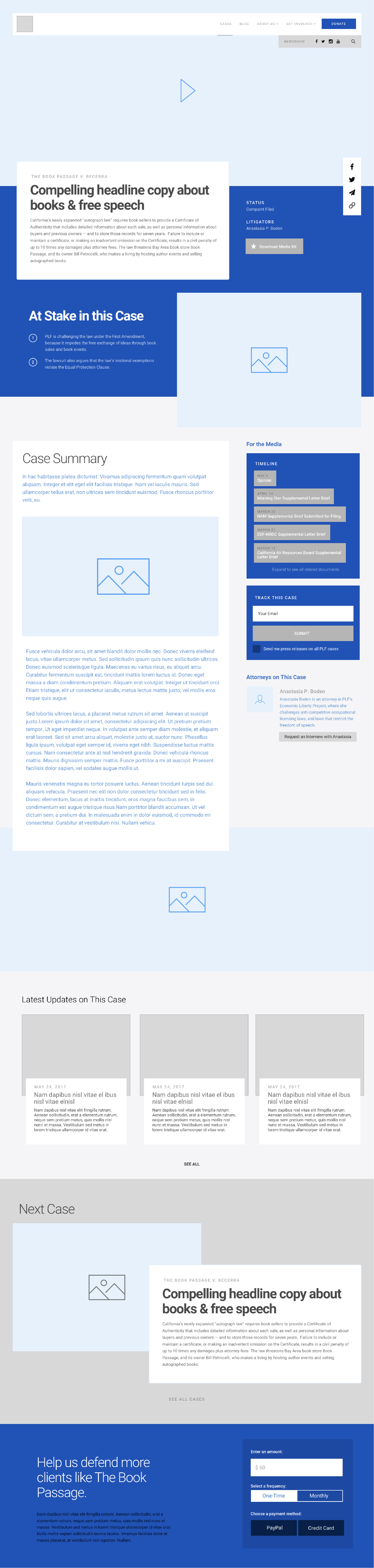 A wireframe focused on a particular case, which performed really well with test subjects